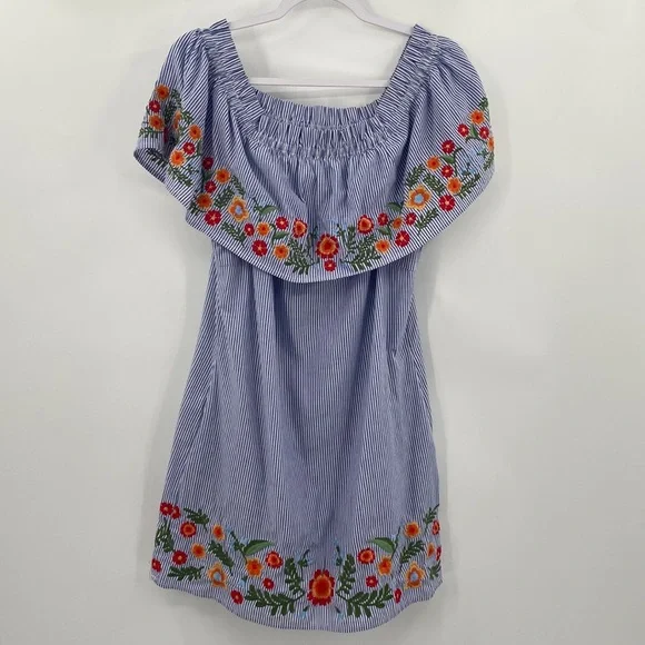 anthropologie pink embroidered dress Staud Wells Ventura Stripe Sleeveless Midi Dress main image 0